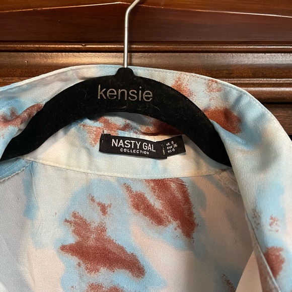 Nasty Gal Tie Dye Satin Shirt - Picture 6 of 6